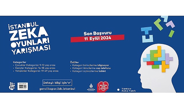 İBB ve Türkiye Zeka Vakfı iş birliği ile düzenlenen İstanbul Zeka Oyunları Yarışmasında başvurular başladı – TEKNOLOJİ